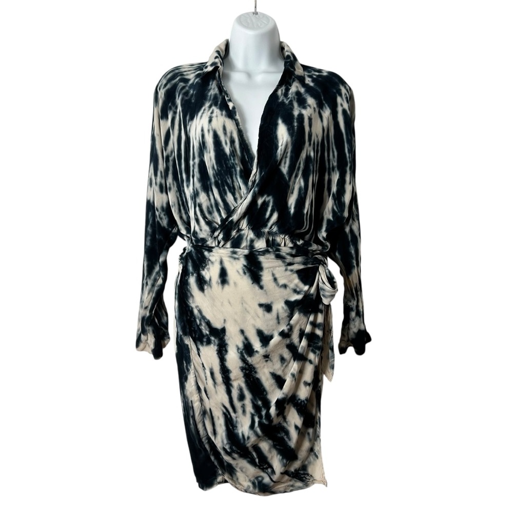 NEW YFB Young Fabulous & Broke Blue Tie-Dye Wrap Dress Size Small